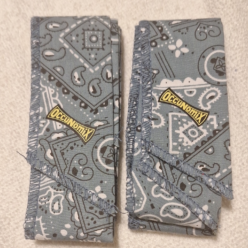 OccuNomix MiraCool Cooling Bandana Blue Paisley Heat Stress Relief Neck Wrap 2pk - Picture 2 of 5